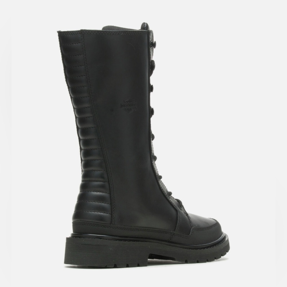 Womens Harley-Davidson Akers 9" Lace 
Black Leather Motorcycle Boots D84764